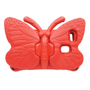 For Amazon Kindle Fire HD8 2016/2017/2018 Butterfly Bracket Style EVA Children Falling Proof Cover Protective Case(Red)