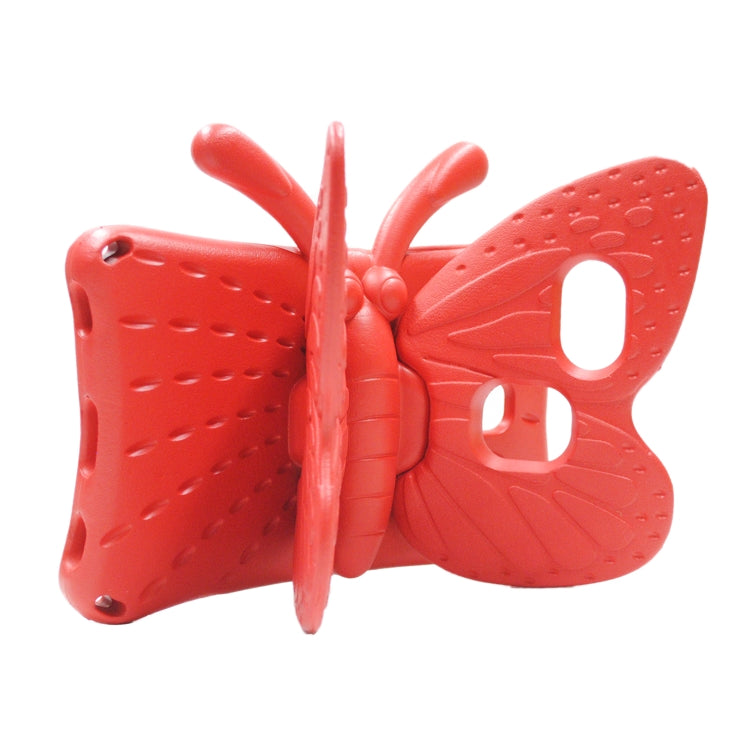 For Amazon Kindle Fire HD8 2016/2017/2018 Butterfly Bracket Style EVA Children Falling Proof Cover Protective Case(Red)