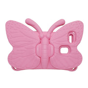 For Amazon Kindle Fire HD8 2016/2017/2018 Butterfly Bracket Style EVA Children Falling Proof Cover Protective Case(Pink)