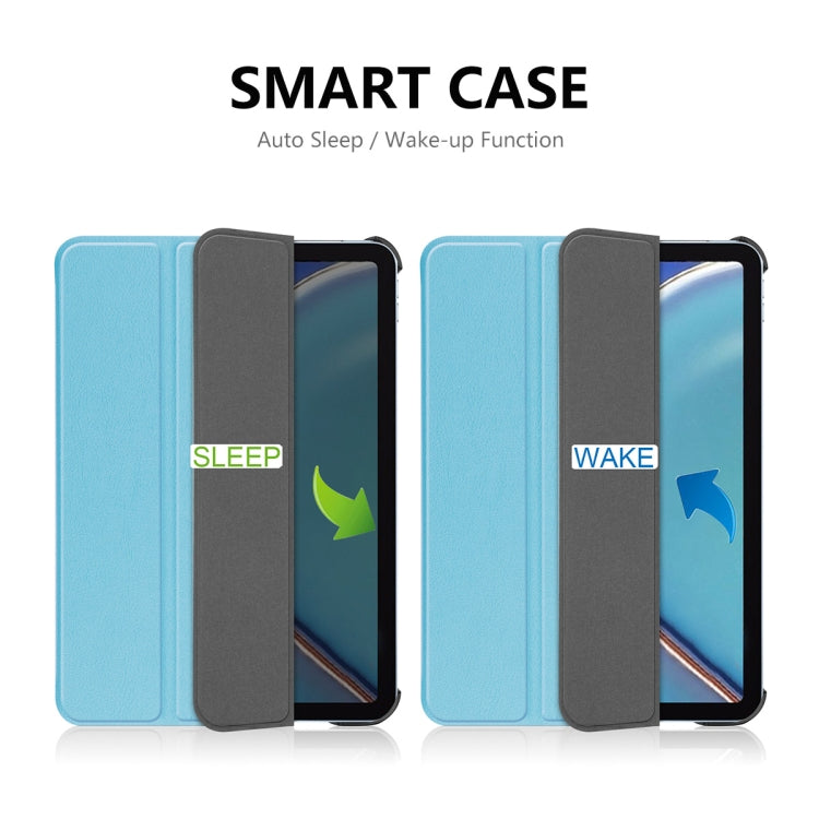 For iPad mini 2024 / mini 6 ENKAY Custer Texture Horizontal Flip PU+PC Leather Tablet Case with Three-folding Holder & Sleep / Wake-up Function(Black)