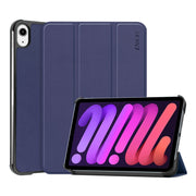 For iPad mini 2024 / mini 6 ENKAY Custer Texture Horizontal Flip PU+PC Leather Tablet Case with Three-folding Holder & Sleep / Wake-up Function(Dark Blue)