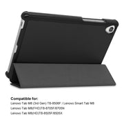 For Lenovo Tab M8 1/2/3 ENKAY Custer Texture Horizontal Flip PU+PC Leather Case with Three-folding Holder(Black)