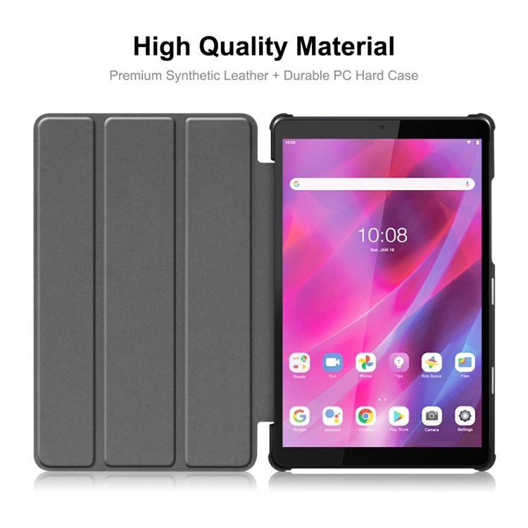 For Lenovo Tab M8 1/2/3 ENKAY Custer Texture Horizontal Flip PU+PC Leather Case with Three-folding Holder(Black)