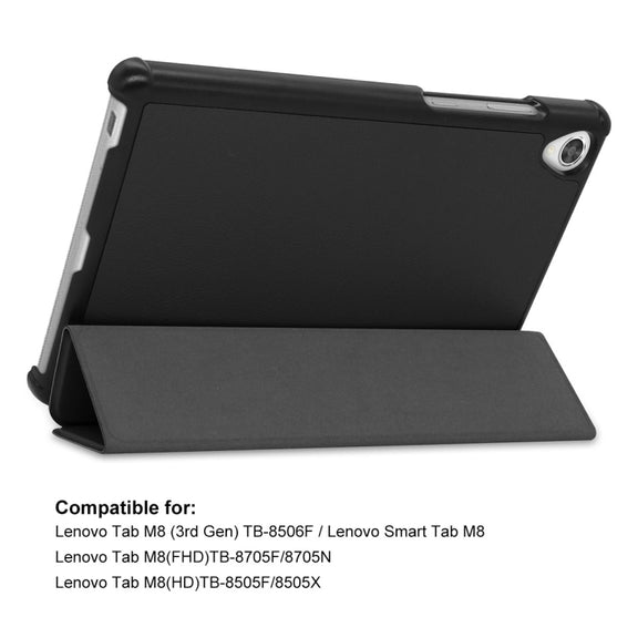 For Lenovo Tab M8 1/2/3 ENKAY Custer Texture Horizontal Flip PU+PC Leather Case with Three-folding Holder(Light Blue)