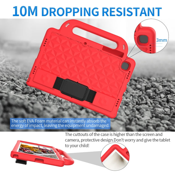 For Lenovo Tab M10 Plus TB-X606 10.3 Diamond Series EVA Anti-Fall Shockproof Sleeve Protective Shell Case with Holder & Strap(Red)