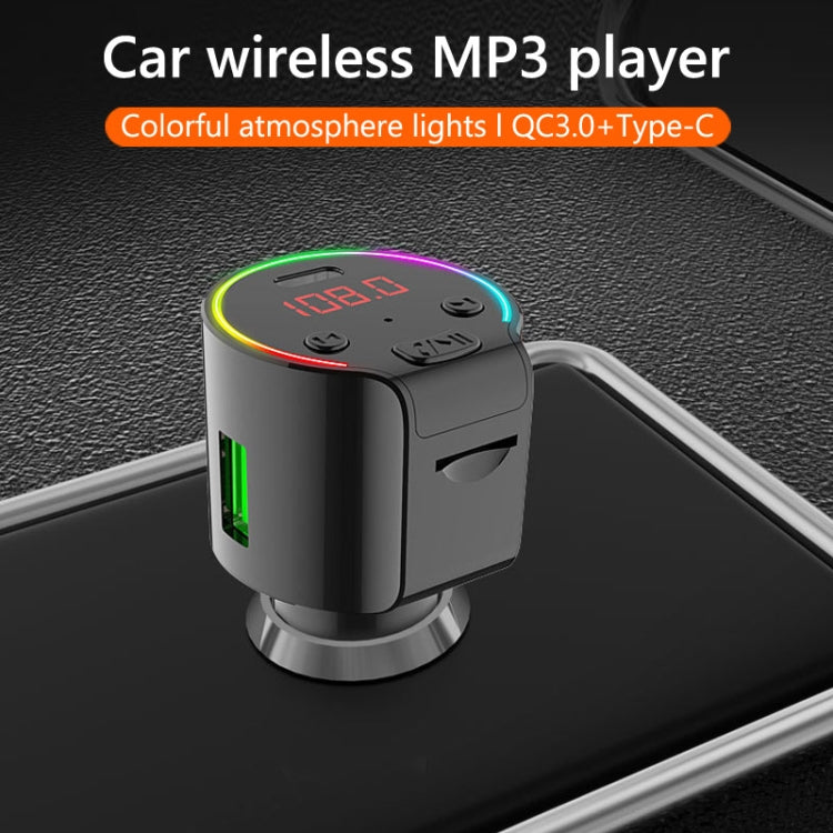 G61 FM Transmitter Music MP3 Player QC3.0 Type-C Quick Charge Support 5.0 Hands-free Car Kit