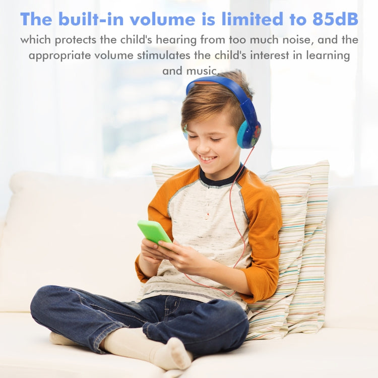 KID101 Portable Cute Children Learning Wired Headphone(Black Red)