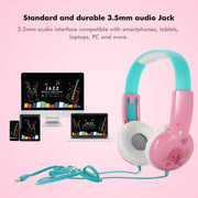 KID101 Portable Cute Children Learning Wired Headphone(Black Red)
