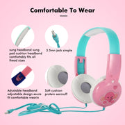 KID101 Portable Cute Children Learning Wired Headphone(Black Red)