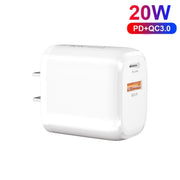 CS-20W Mini Portable PD3.0 + QC3.0 Dual Ports Fast Charger(US Plug)