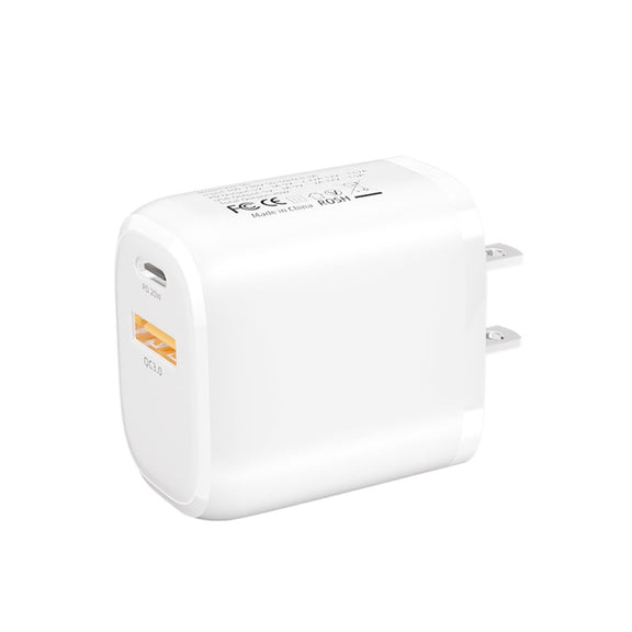 CS-20W Mini Portable PD3.0 + QC3.0 Dual Ports Fast Charger(US Plug)