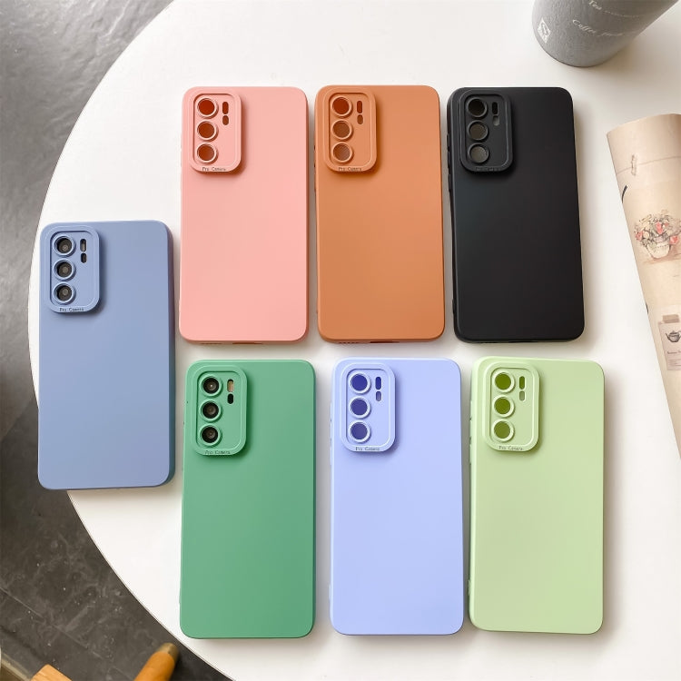 For Huawei P30 Pro Straight Side Liquid Silicone Phone Case(Blue)
