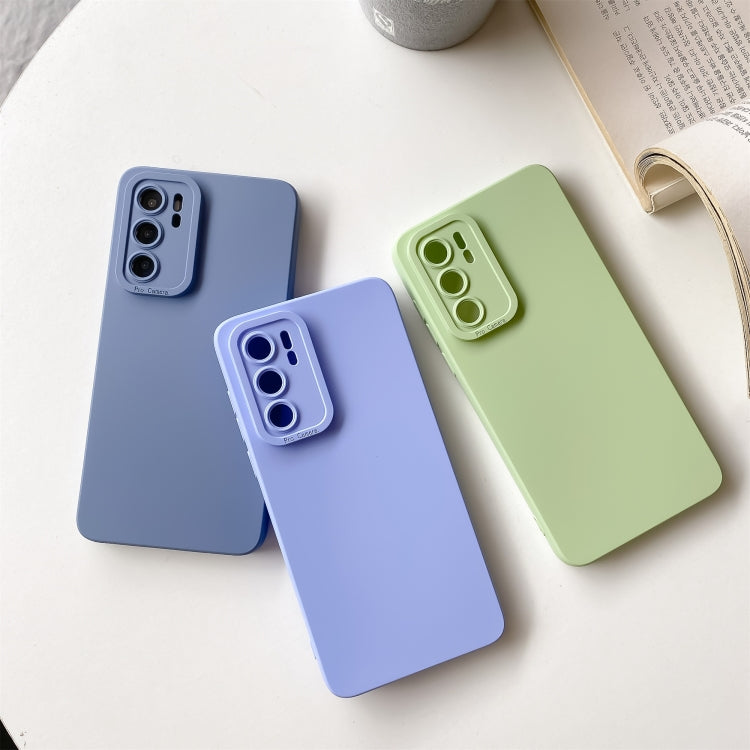 For Huawei P30 Pro Straight Side Liquid Silicone Phone Case(Blue)