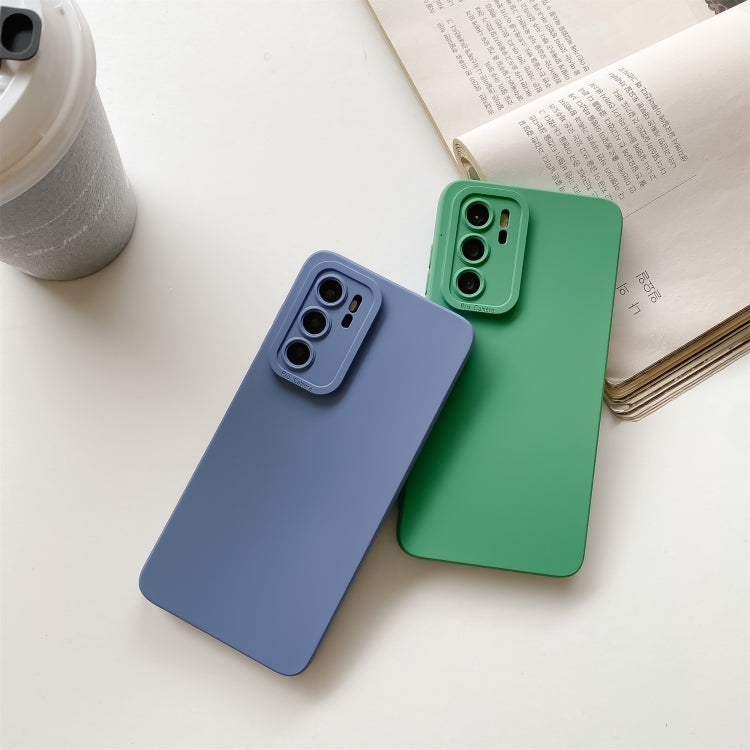 For Huawei P30 Pro Straight Side Liquid Silicone Phone Case(Blue)