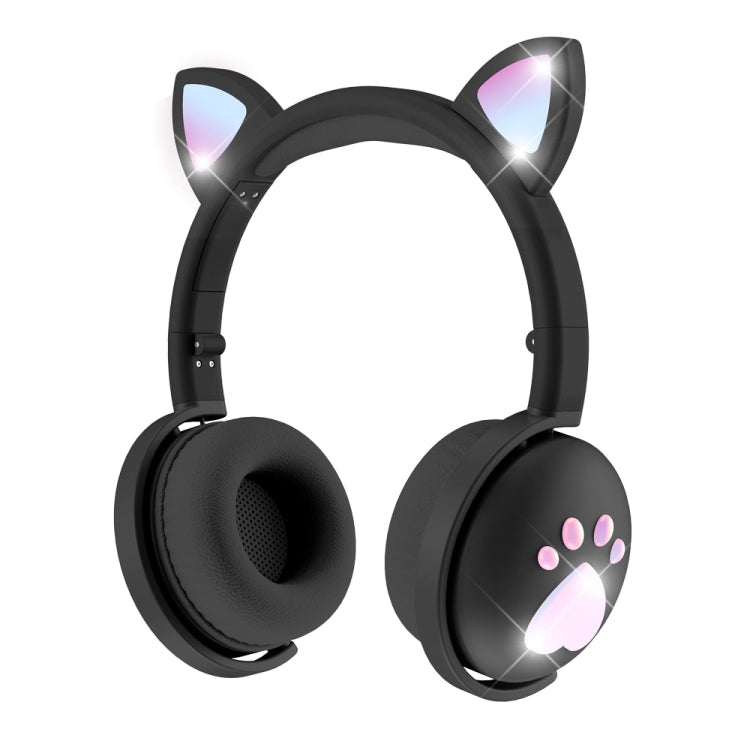 BK9 HiFi 7.1 Surround Sound Cat Claw Luminous Cat Ear Bluetooth Gaming Headset with Mic(Black)