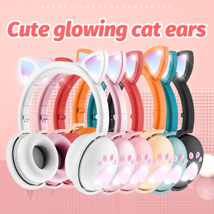 BK9 HiFi 7.1 Surround Sound Cat Claw Luminous Cat Ear Bluetooth Gaming Headset with Mic(Black)