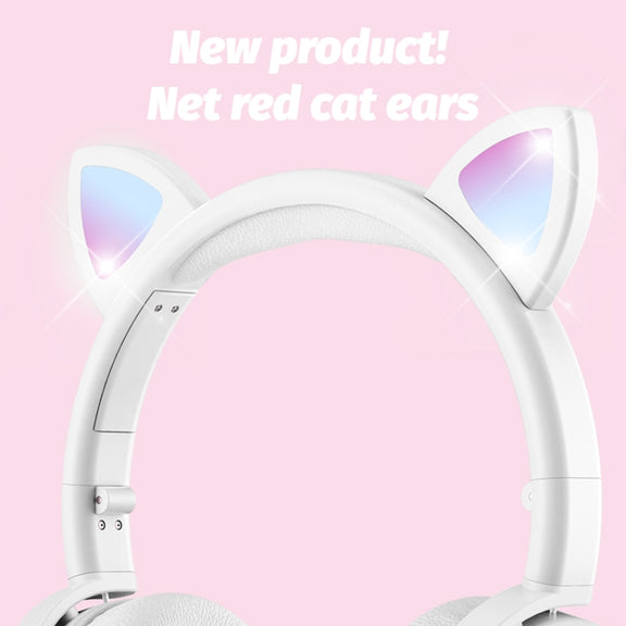 BK9 HiFi 7.1 Surround Sound Cat Claw Luminous Cat Ear Bluetooth Gaming Headset with Mic(Orange)
