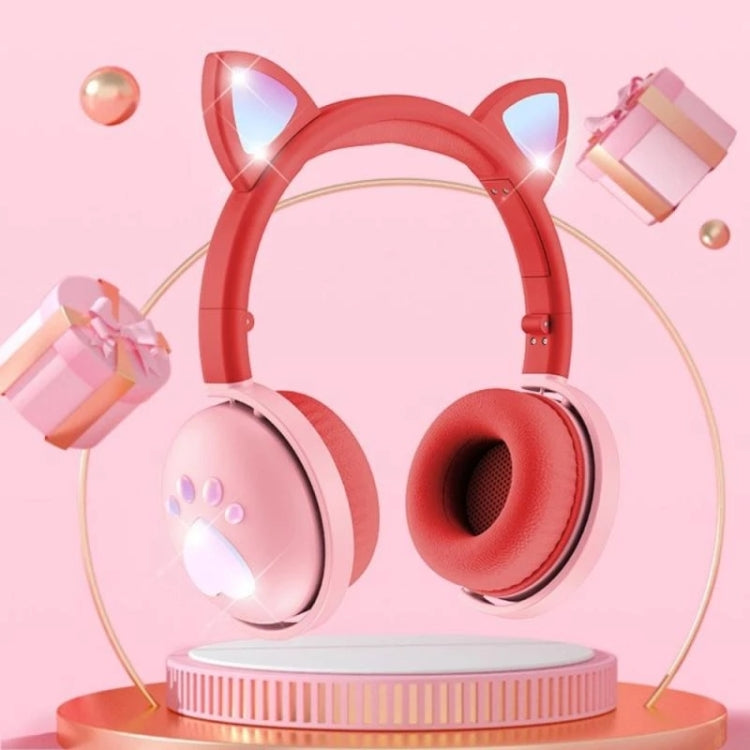BK9 HiFi 7.1 Surround Sound Cat Claw Luminous Cat Ear Bluetooth Gaming Headset with Mic(Orange)