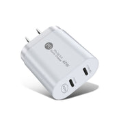 002 40W Dual Port PD USB-C / Type-C Fast Charger for iPhone / iPad Series, US Plug(White)