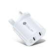002 40W Dual Port PD USB-C / Type-C Fast Charger for iPhone / iPad Series, UK Plug(White) - USB Charger by PMC TechLife | Online Shopping South Africa | PMC TechLife | Buy Now Pay Later Mobicred
