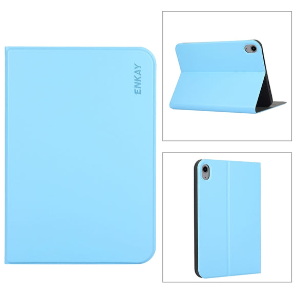 For iiPad mini 2024 / mini 6 ENKAY Horizontal Flip PU Leather + TPU Smart Tablet Case with Holder & Sleep / Wake-up Function(Light Blue)