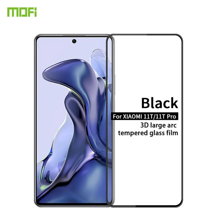 For Xiaomi Mi 11T / 11T Pro MOFI 9H 3D Explosion-proof Curved Screen Tempered Glass Film(Black)