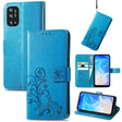 For DOOGEE N40 Pro Four-leaf Clasp Embossed Leather Case with Lanyard & Card Slot & Wallet & Holder(Blue) - More Brand by PMC TechLife | Online Shopping South Africa | PMC TechLife | Buy Now Pay Later Mobicred