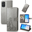 For DOOGEE N40 Pro Four-leaf Clasp Embossed Leather Case with Lanyard & Card Slot & Wallet & Holder(Grey) - More Brand by PMC TechLife | Online Shopping South Africa | PMC TechLife | Buy Now Pay Later Mobicred