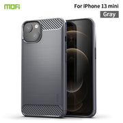 For iPhone 13 mini MOFI Gentleness Series Brushed Texture Carbon Fiber Soft TPU Case  (Gray)
