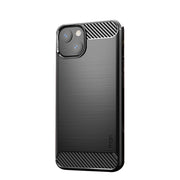 For iPhone 13 MOFI Gentleness Series Brushed Texture Carbon Fiber Soft TPU Case (Black)
