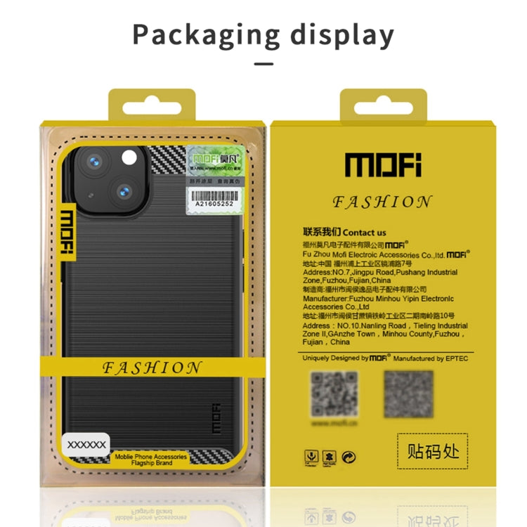 For iPhone 13 Pro Max MOFI Gentleness Series Brushed Texture Carbon Fiber Soft TPU Case  (Black)