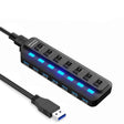 7 Ports USB 3.0 HUB Independent Switching Splitter - USB 3.0 HUB by PMC TechLife | Online Shopping South Africa | PMC TechLife | Buy Now Pay Later Mobicred