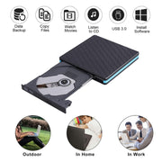 Universal Optical Drive Type-C USB 3.0 External DVD/CD/VCD Burner RW SVCD Drive Player