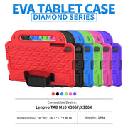 For Lenovo M10 X306X / X306F Diamond Series EVA Anti-Fall Shockproof Sleeve Protective Shell Case with Holder & Strap(Red)