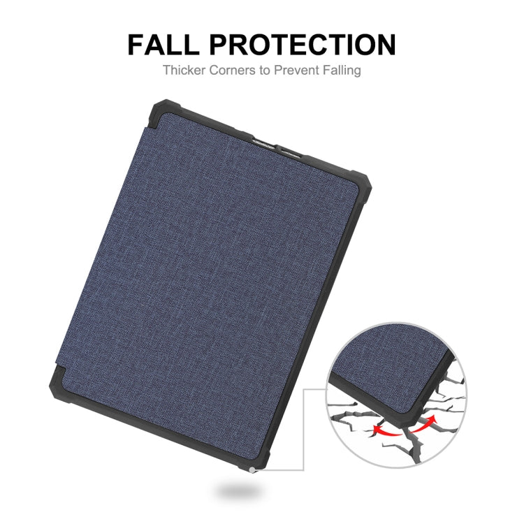 For Amazon Kindle Paperwhite 5 2021 ENKAY Solid Color Denim Texture Horizontal Flip Leather Tablet Case with Sleep / Wake-up Function(Dark Blue)