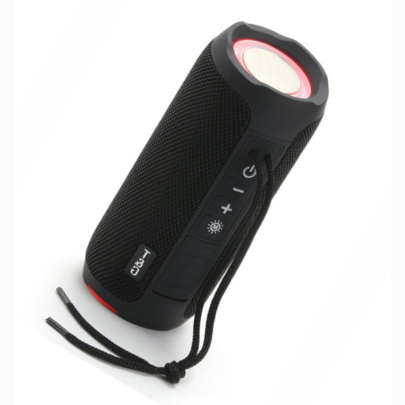 T&G TG227 Outdoor Portable Water-resistant Bluetooth Music Speaker with LED Support FM / TF / USB(Black)