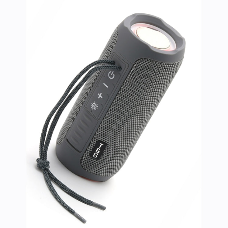 T&G TG227 Outdoor Portable Water-resistant Bluetooth Music Speaker with LED Support FM / TF / USB(Gray)