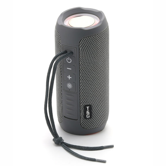 T&G TG227 Outdoor Portable Water-resistant Bluetooth Music Speaker with LED Support FM / TF / USB(Gray)