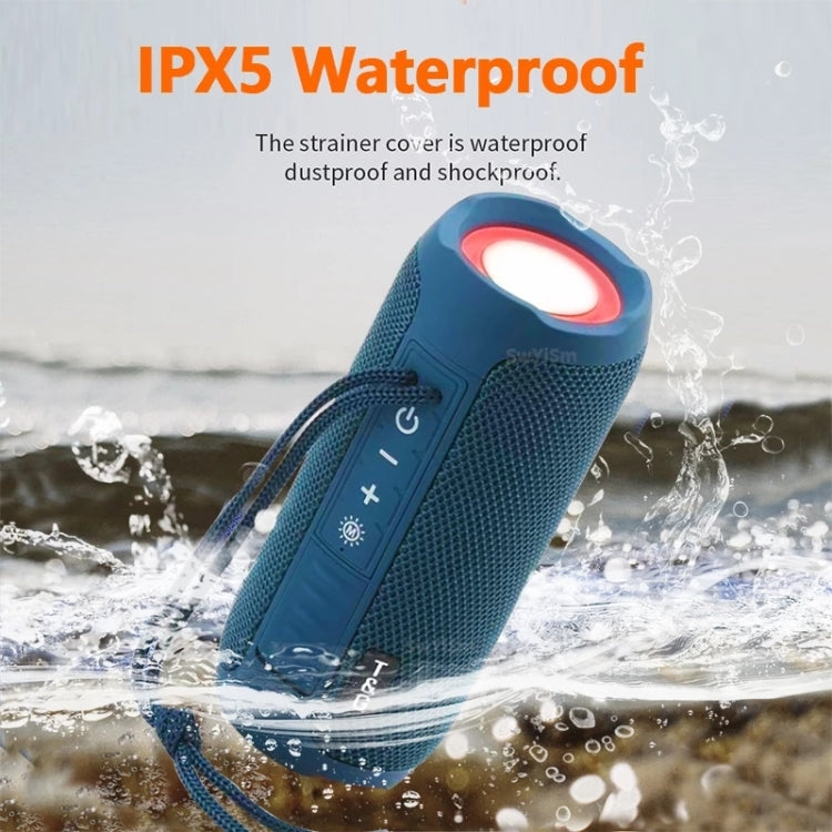 T&G TG227 Outdoor Portable Water-resistant Bluetooth Music Speaker with LED Support FM / TF / USB(Gray)