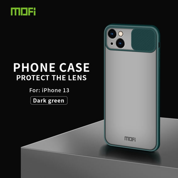 For iPhone 13 MOFI Translucent Frosted PC + TPU Phone Case(Green)