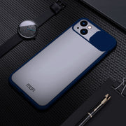 For iPhone 13 MOFI Translucent Frosted PC + TPU Phone Case(Blue)