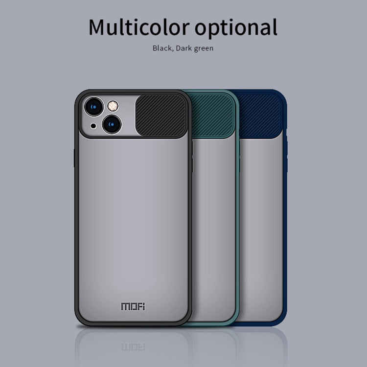 For iPhone 13 MOFI Translucent Frosted PC + TPU Phone Case(Blue)