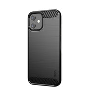 For iPhone 12 mini MOF Gentleness Series Brushed Texture Carbon Fiber Soft TPU Case (Black)