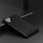 For iPhone 12 mini MOF Gentleness Series Brushed Texture Carbon Fiber Soft TPU Case (Black)