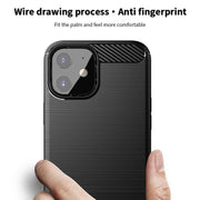 For iPhone 12 mini MOF Gentleness Series Brushed Texture Carbon Fiber Soft TPU Case (Blue)