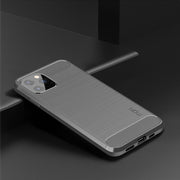 For iPhone 12 / 12 Pro MOF Gentleness Series Brushed Texture Carbon Fiber Soft TPU Case(Gray)