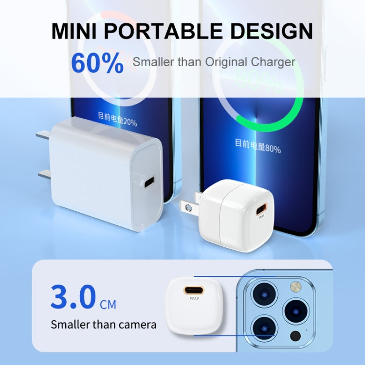 ENKAY APQ-011 Mini PD 20W USB-C / Type-C Port Fast Charger, US Plug(Black)