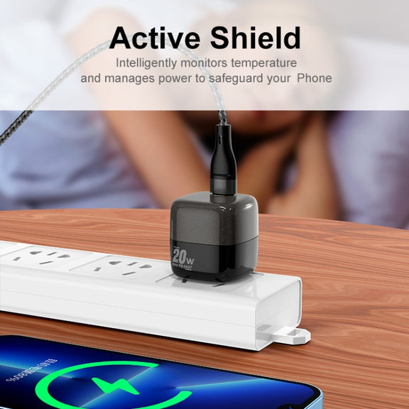 ENKAY APQ-011 Mini PD 20W USB-C / Type-C Port Fast Charger, US Plug(White)