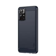 For Xiaomi Redmi Note11 / Poco M4 Pro 5G MOFI Gentleness Series Brushed Texture Carbon Fiber Soft TPU Phone Case(Blue)