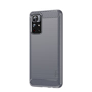 For Xiaomi Redmi Note11 / Poco M4 Pro 5G MOFI Gentleness Series Brushed Texture Carbon Fiber Soft TPU Phone Case(Gray)